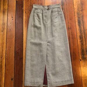 Women’s Vintage Brown Houndstooth Maxi Skirt